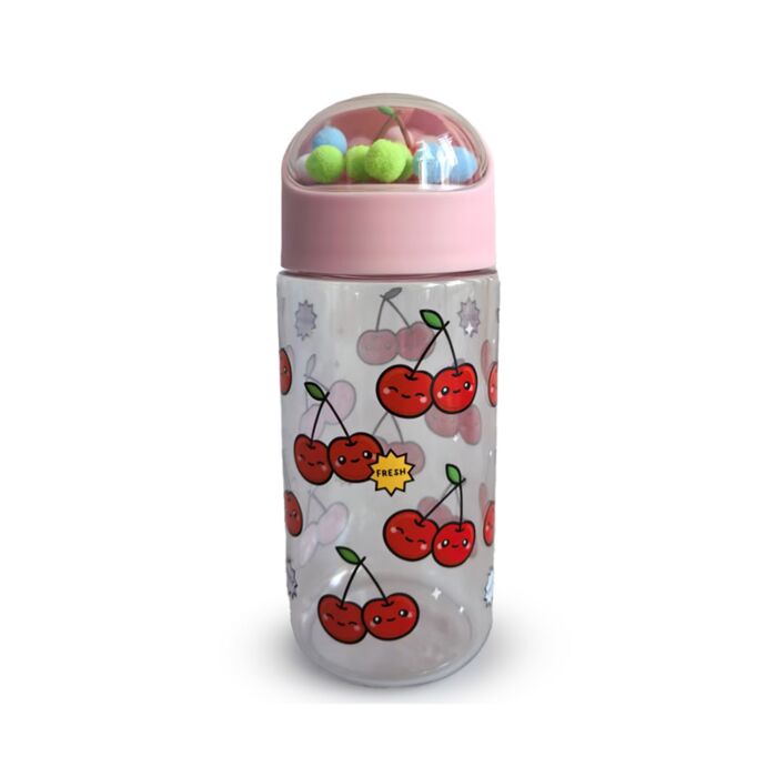 Shatterproof 350Ml Water Bottles Cherries With Charms