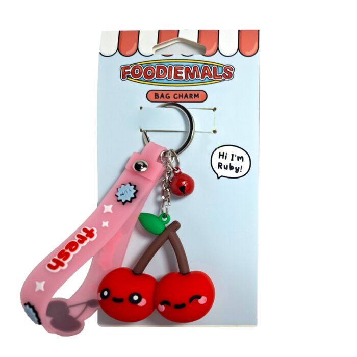 Foodiemals Cherries 3D Pvc Bag Charm Keychain