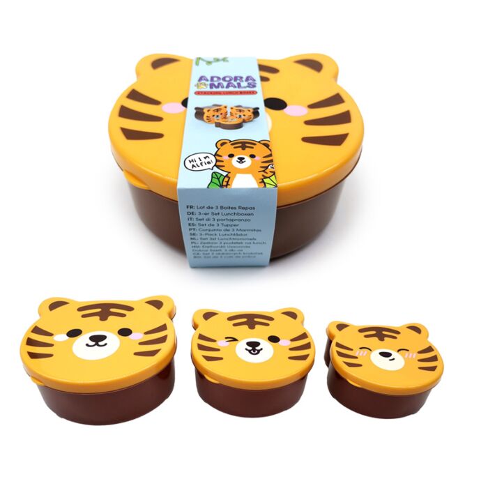 Adoramals Tiger Shaped Lunch Box Set/3