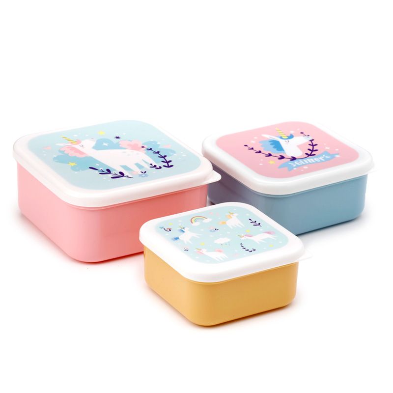 Lunch Boxes - Set / 3 Unicorn Magic