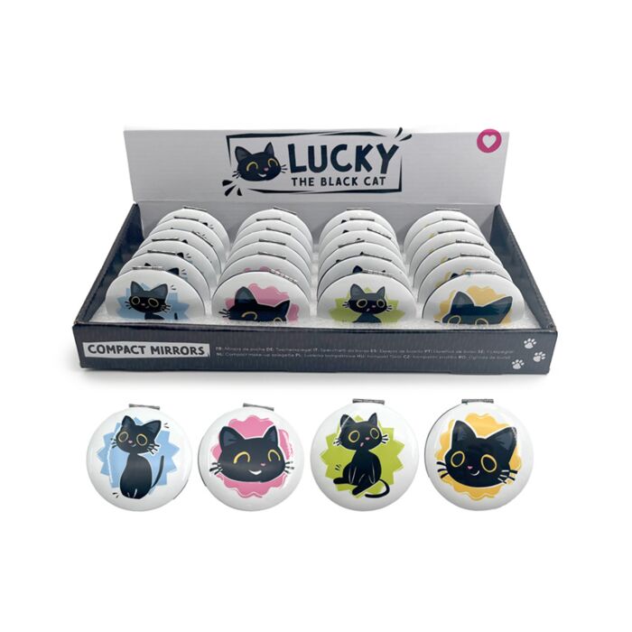 Lucky The Black Cat Compact Mirror