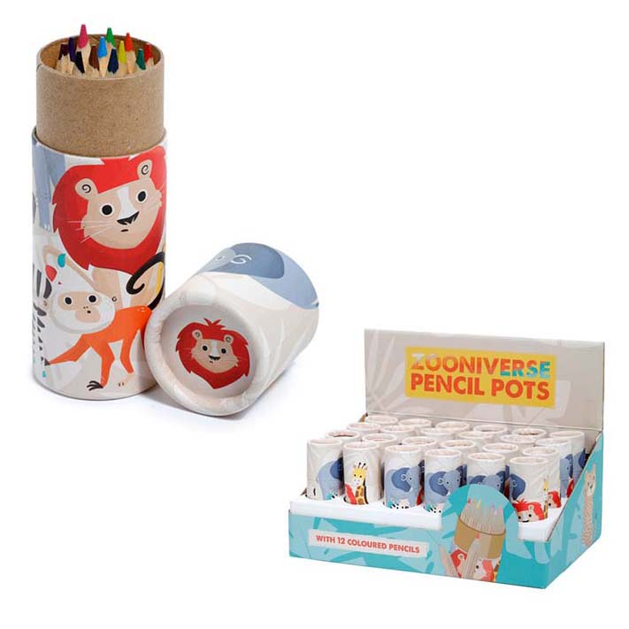 Zooniverse Pencil Pot With 12 Pencils 2022