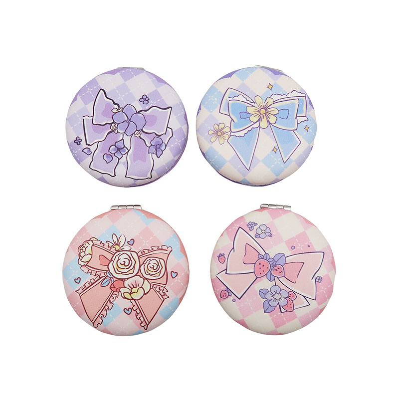 Round Compact Mirror 7 Cm - Ribbons