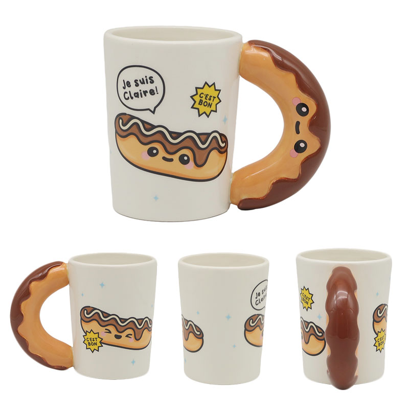 Foodiemals Ceramic Collection Chocolate Éclair Shaped Handle Mug