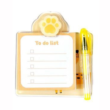 Mini Acrylic Clip Board With Pen - Cats Paw