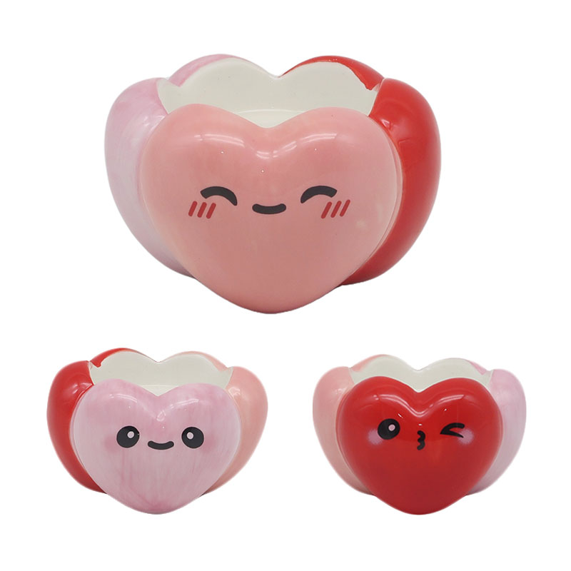 Foodiemals Ceramic Collection Heart T-Lite Holder - On Side