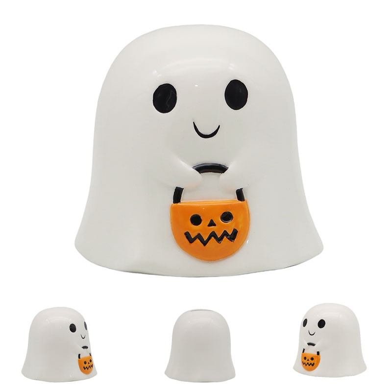 Money Box - Ghost Holding Pumpkin