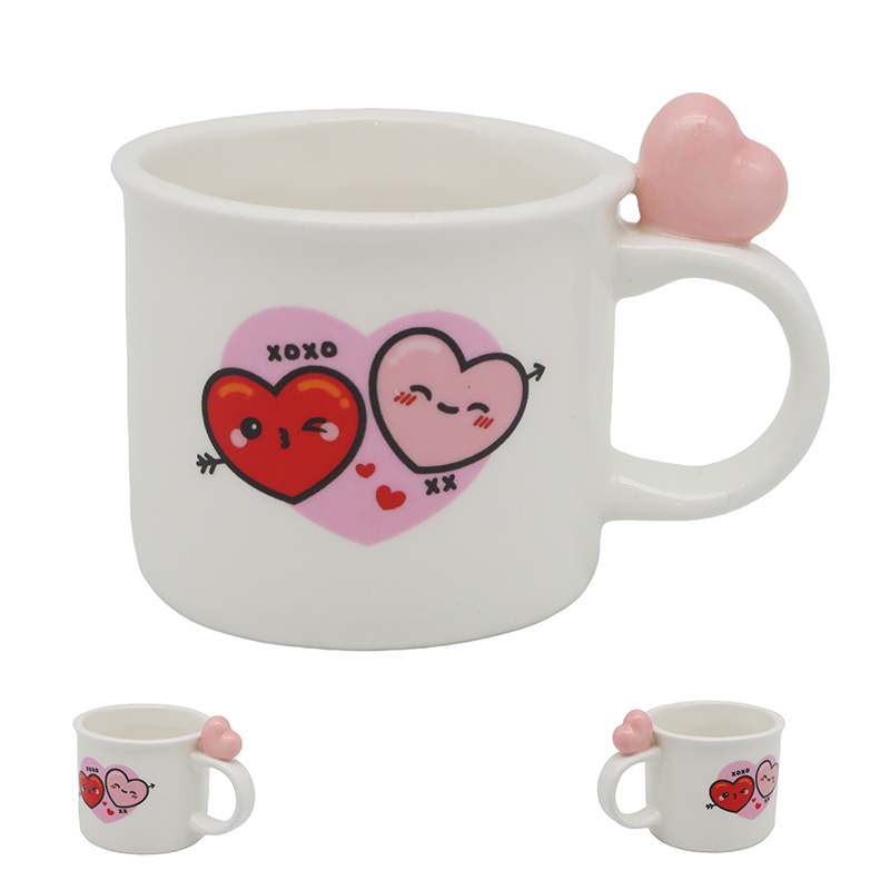 Pink Heart Expresso Cup, Heart On Hanlde
