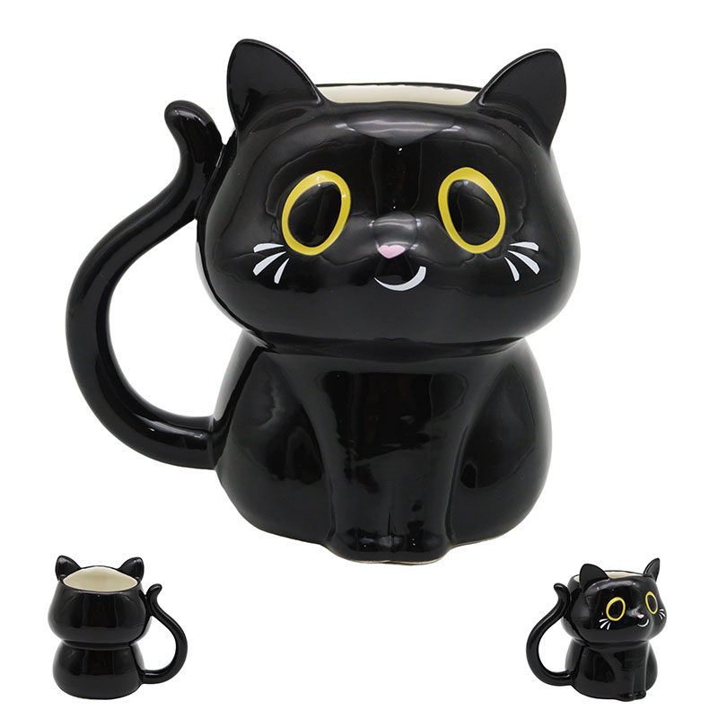 Lucky Black Cat Full Body Mug