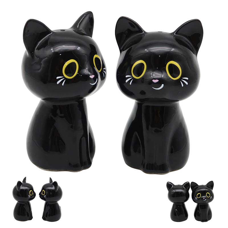 Lucky Black Cat Salt and Pepper Set