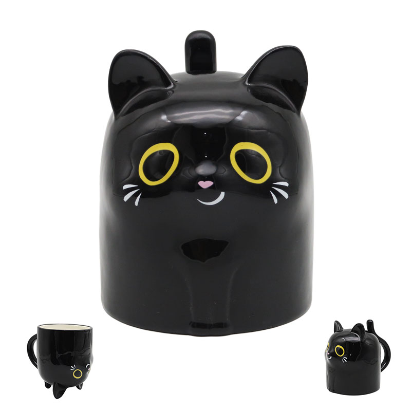 Lucky Black Cat Upside Down Mug