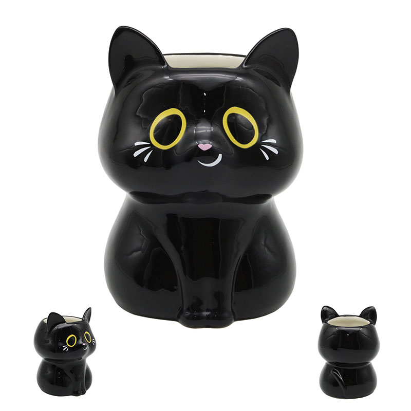 Lucky Black Cat Pencil Pot