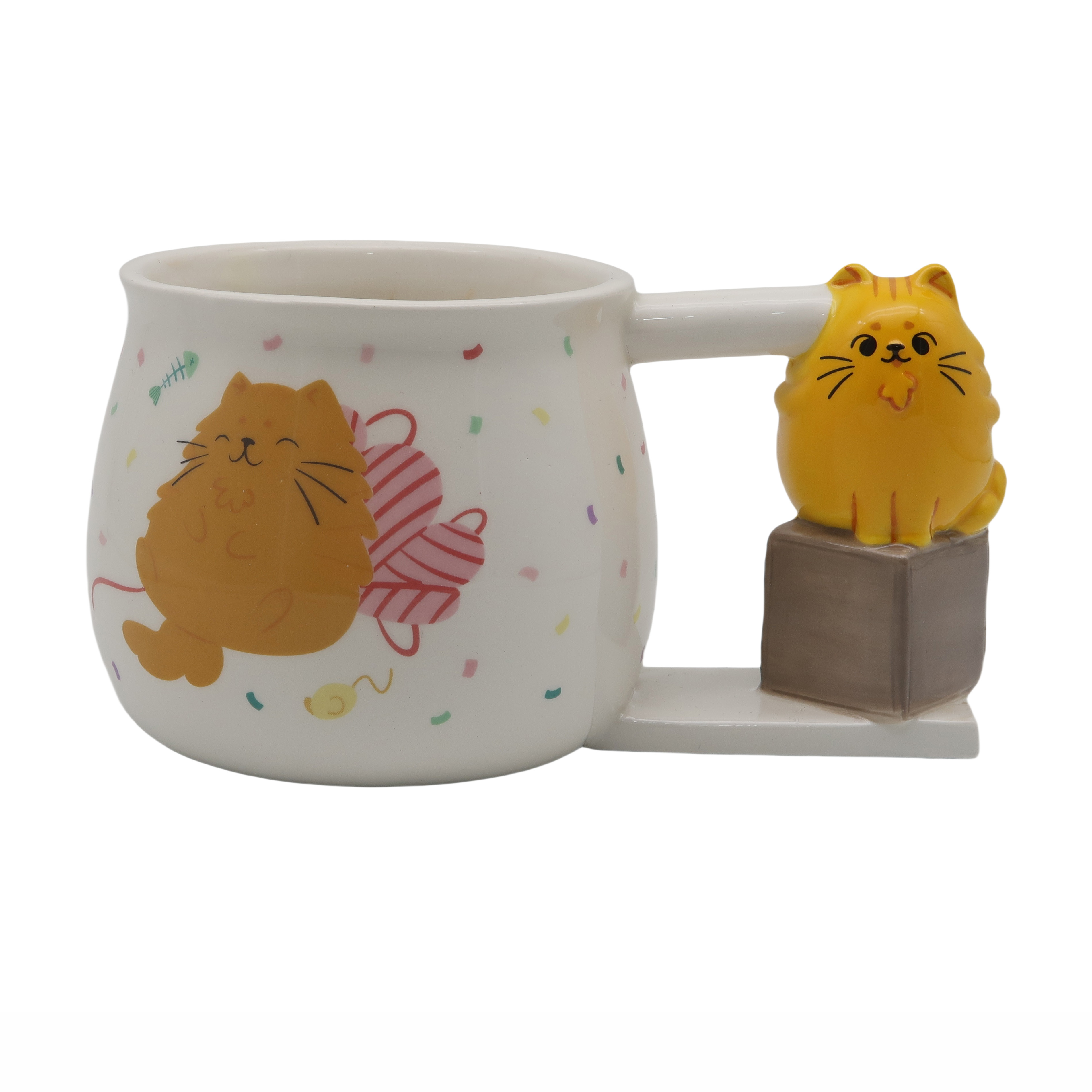Beans Cat Shaped Handle Mug