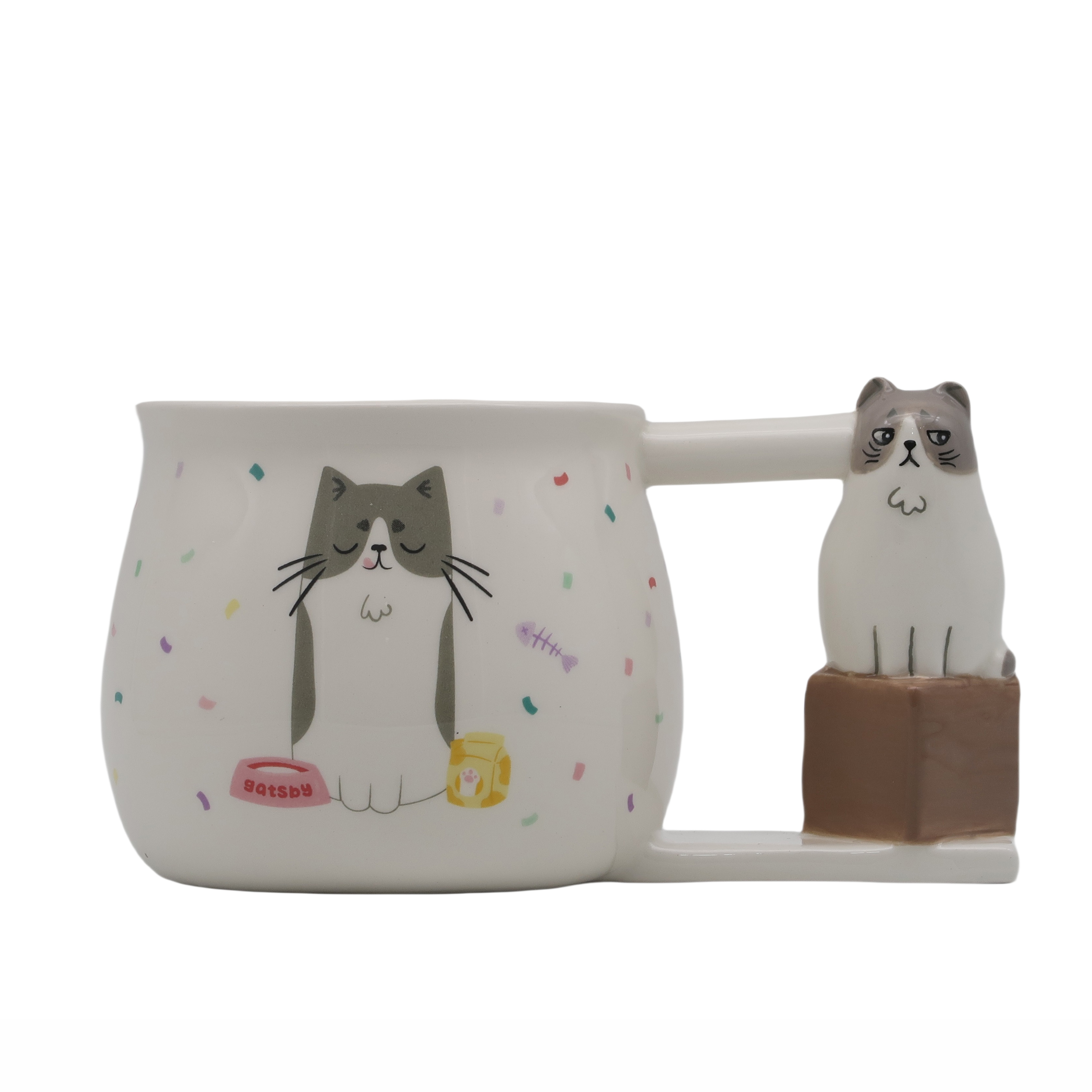Gatsby Cat Shaped Handle Mug