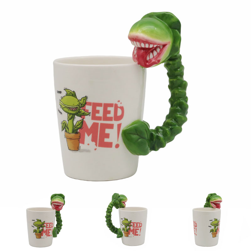 Man Eating Plant Shaped Handle Mug - 1
