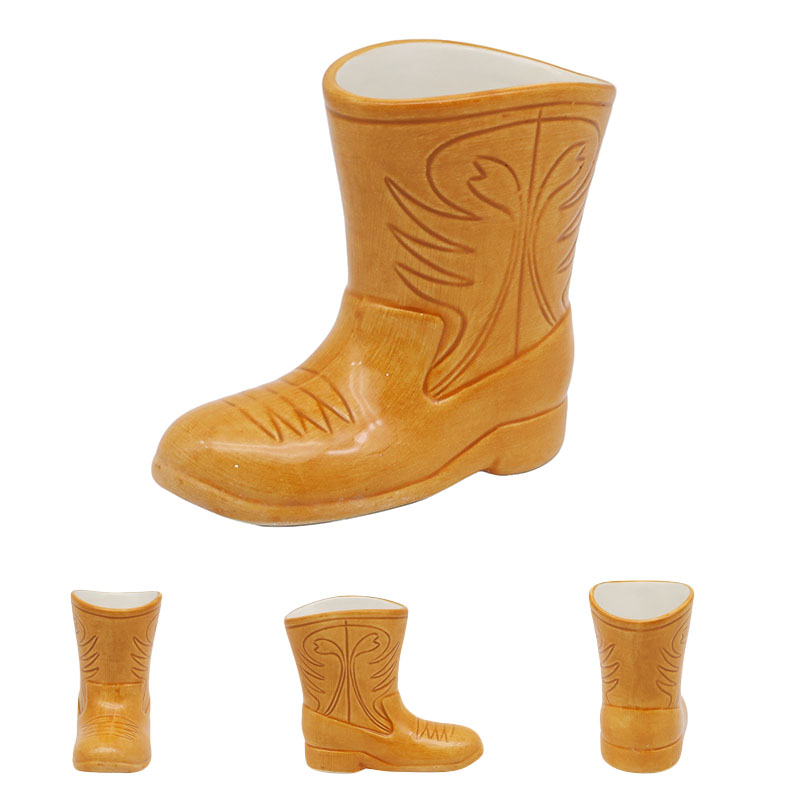 Rodeo Boot Pencil Pot - Minimal Detail Hand Painting