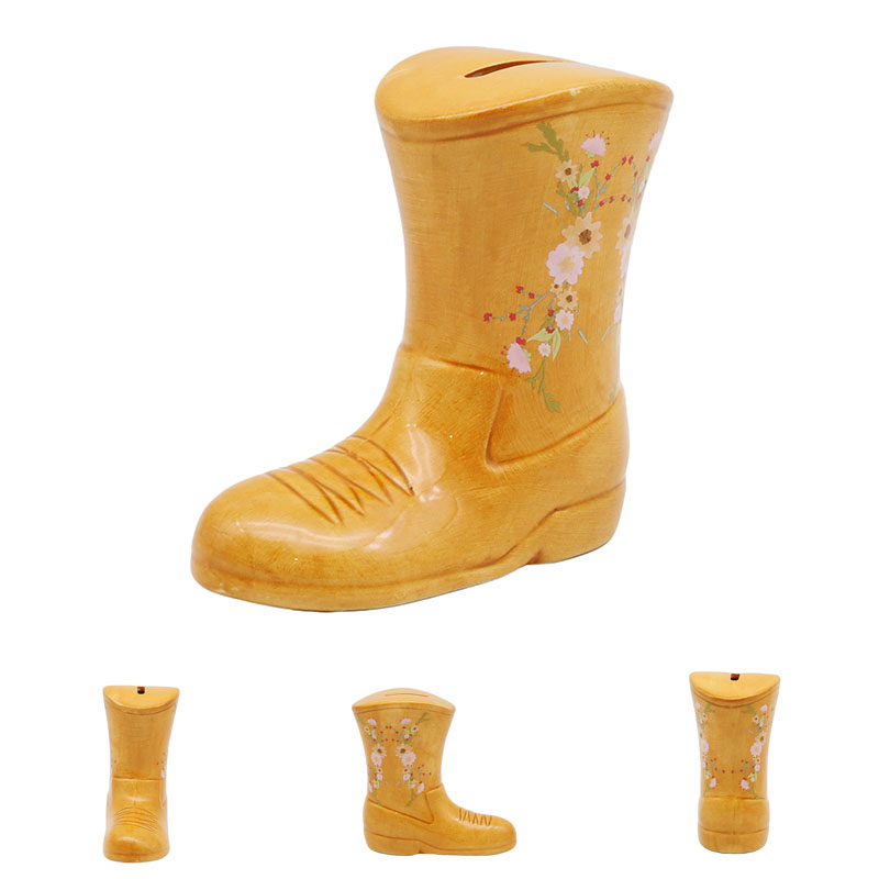 Rodeo Boot Money Box - Flower Design Decal