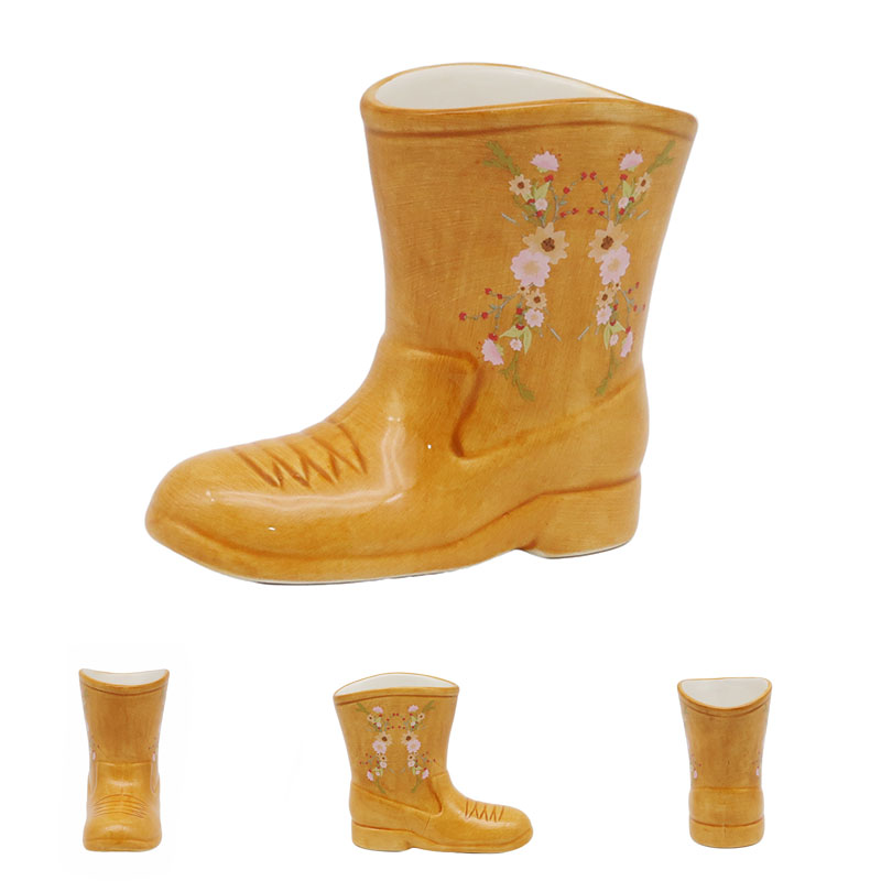 Rodeo Boot Pencil Pot - Flower Design Decal