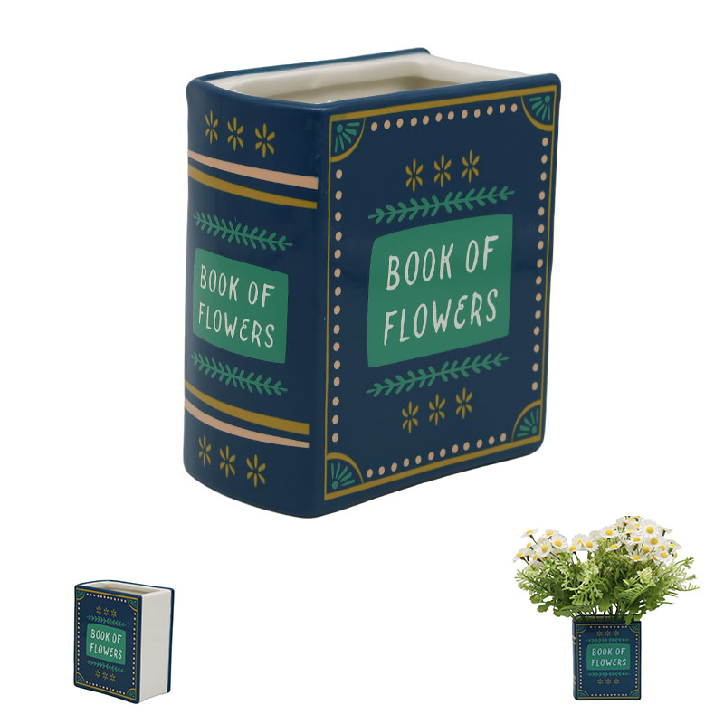 Blue Book-Shaped Vase