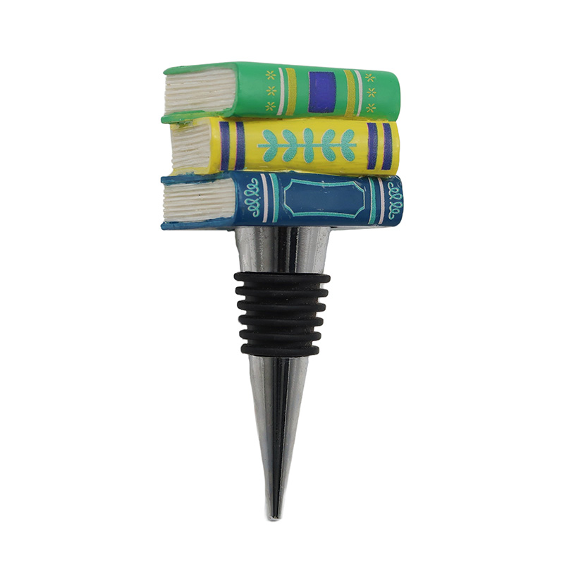 Books Polyresin Bottle Stopper