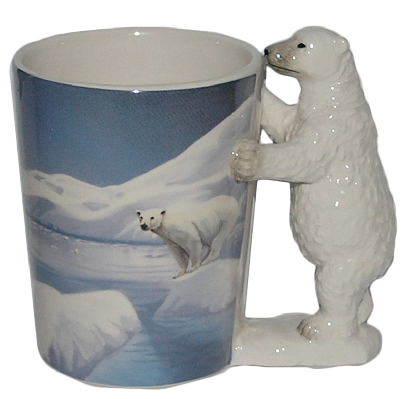 Shaped Handle Mug - Polar Bear - Standing 