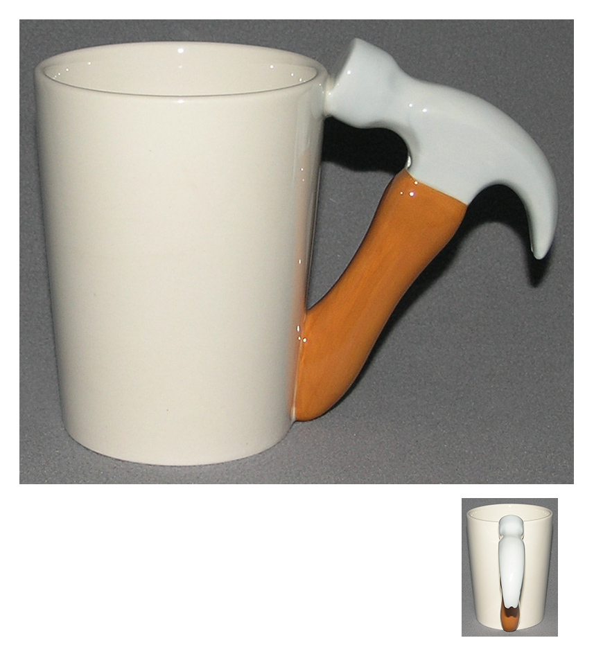 Hammer Shaped Handle Mug - Caution Builder Decal