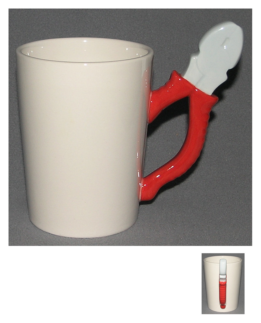Pliers Shaped Handle Mug - Caution Builder Decal