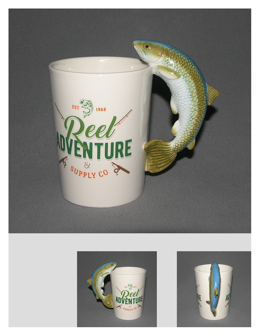 Salmon Shaped Handle Mug