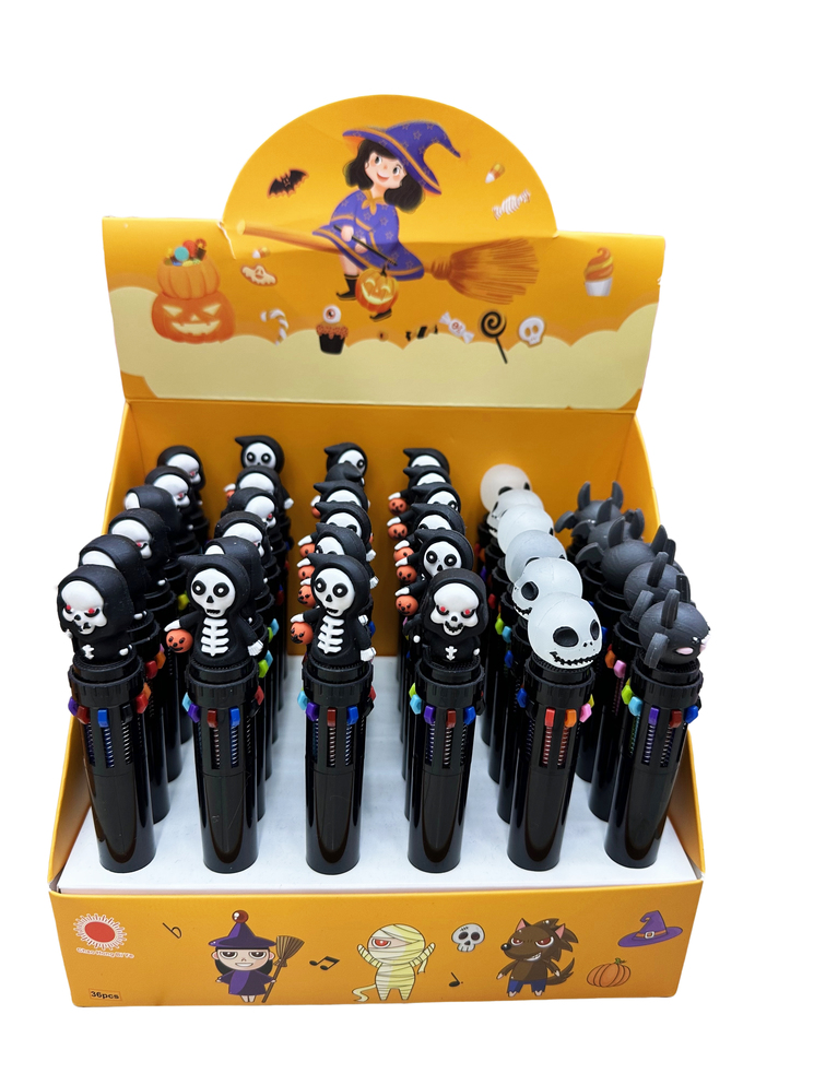 Halloween 10 Colour Multicolour Pen - 2 X Ghost - 2 X Pumpkin
