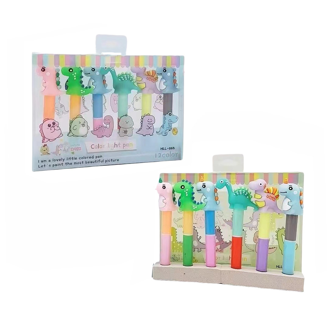 Highligter - Pack/6 Dinosaur