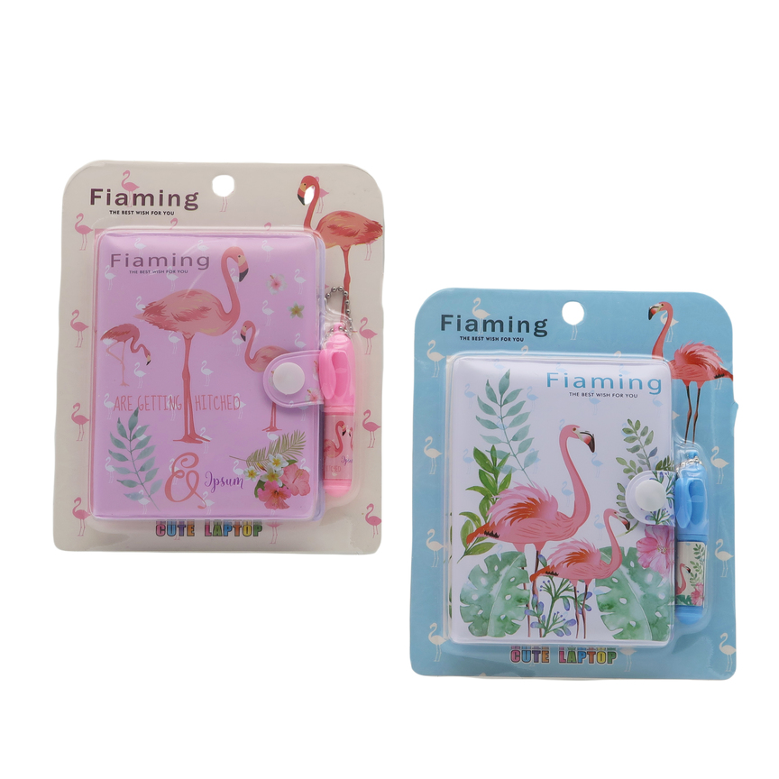 Mini Notebook And Pen Set - 43 Sheest - 80Gm - Flamingo