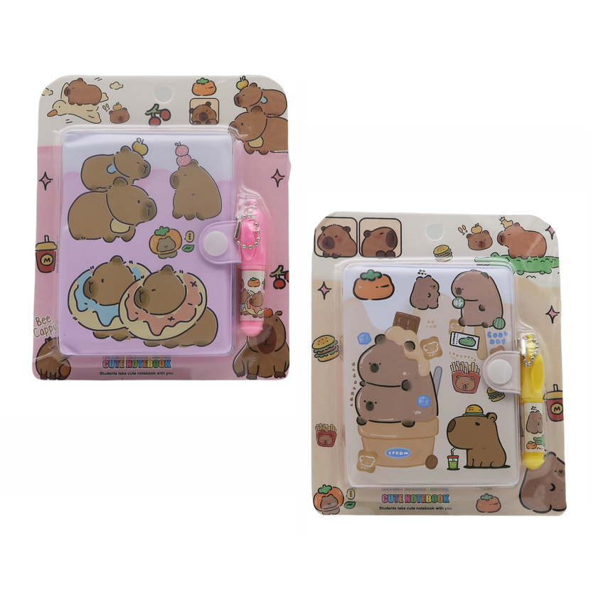 Mini Notebook And Pen Set - 43 Sheest - 80Gm - Capybara