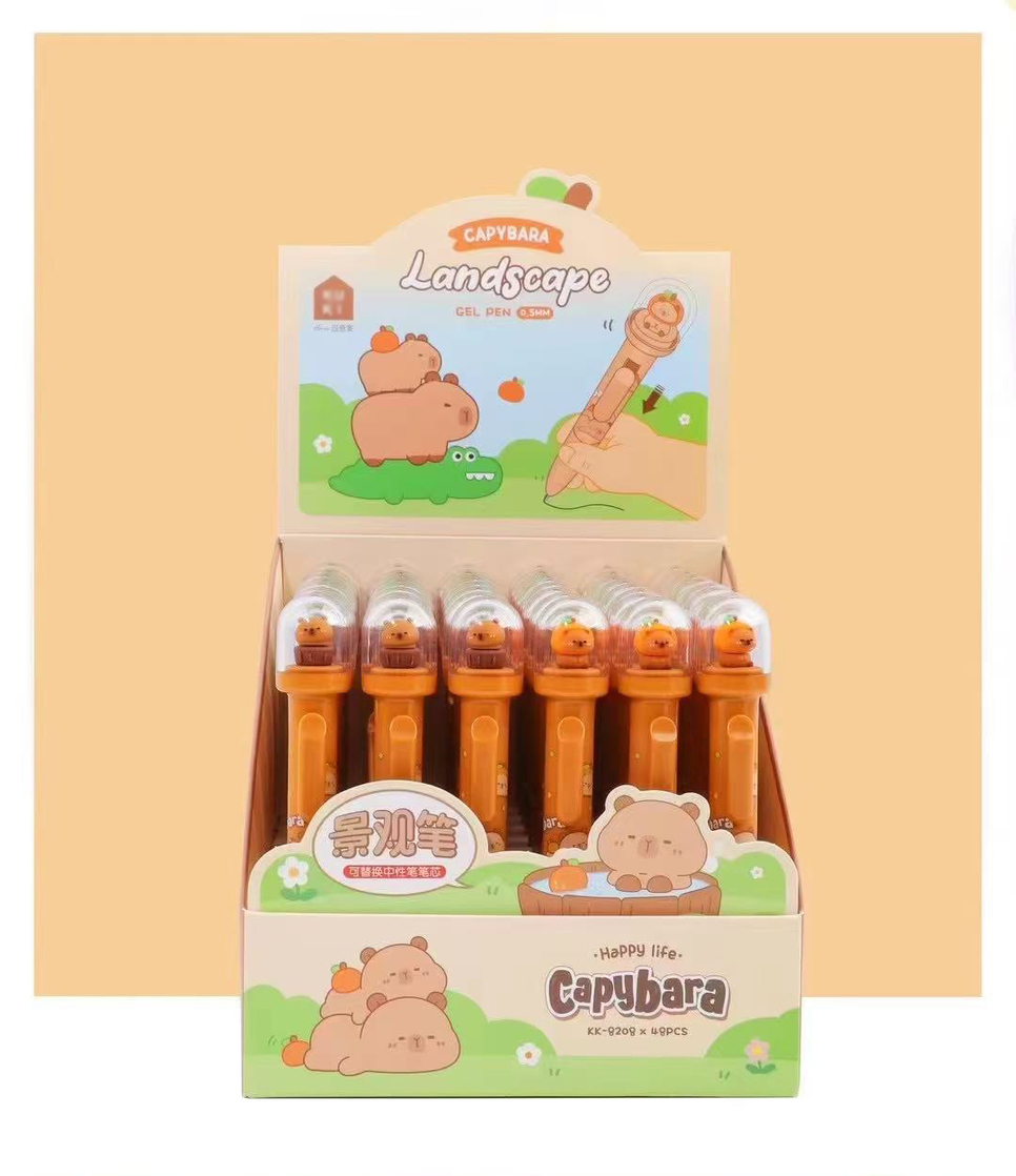 Capybara Landscape Domed 0.5 Mm Gel Pen