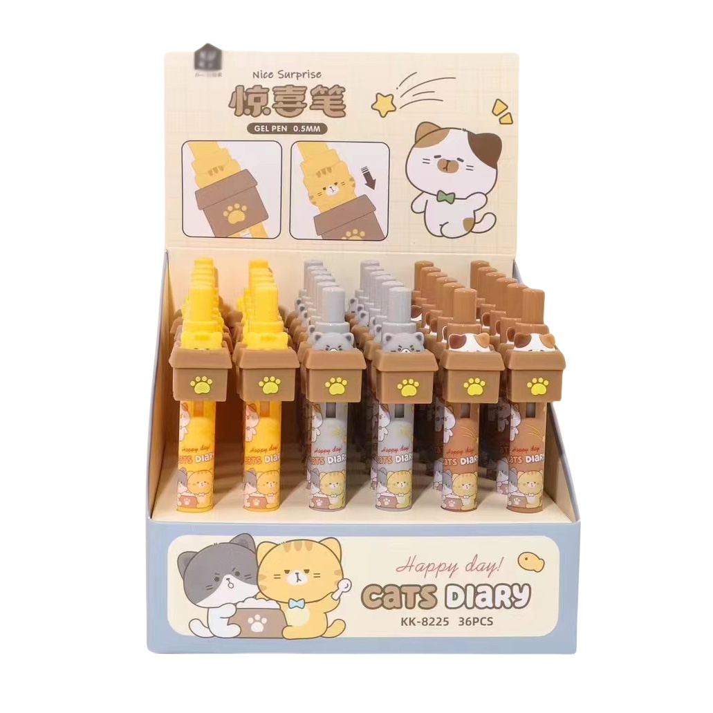 Cat'S Diary - Cat In Box Gel Pen - 0.5 Mm
