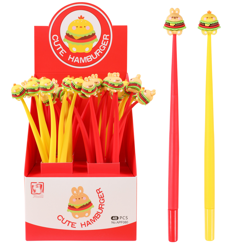 Cute Hamburger, Silicone Pen, 2 Assorted