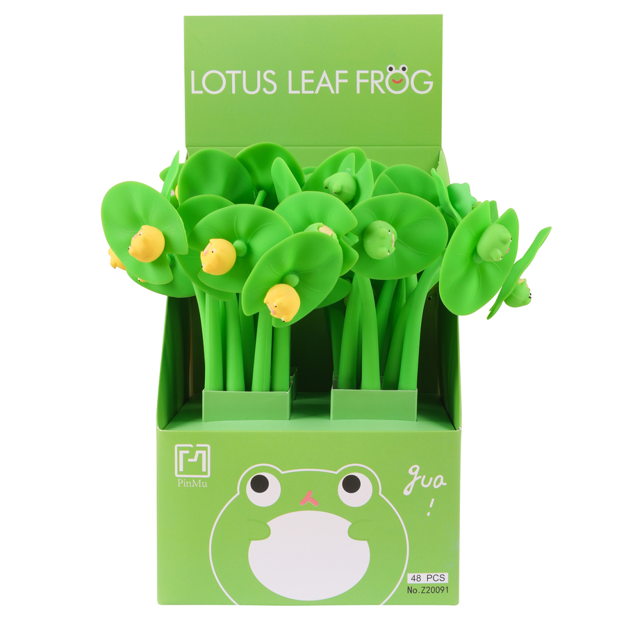 Lotus Pond Leaf With Frog Silicone Pen - Dark Green Frog Only
