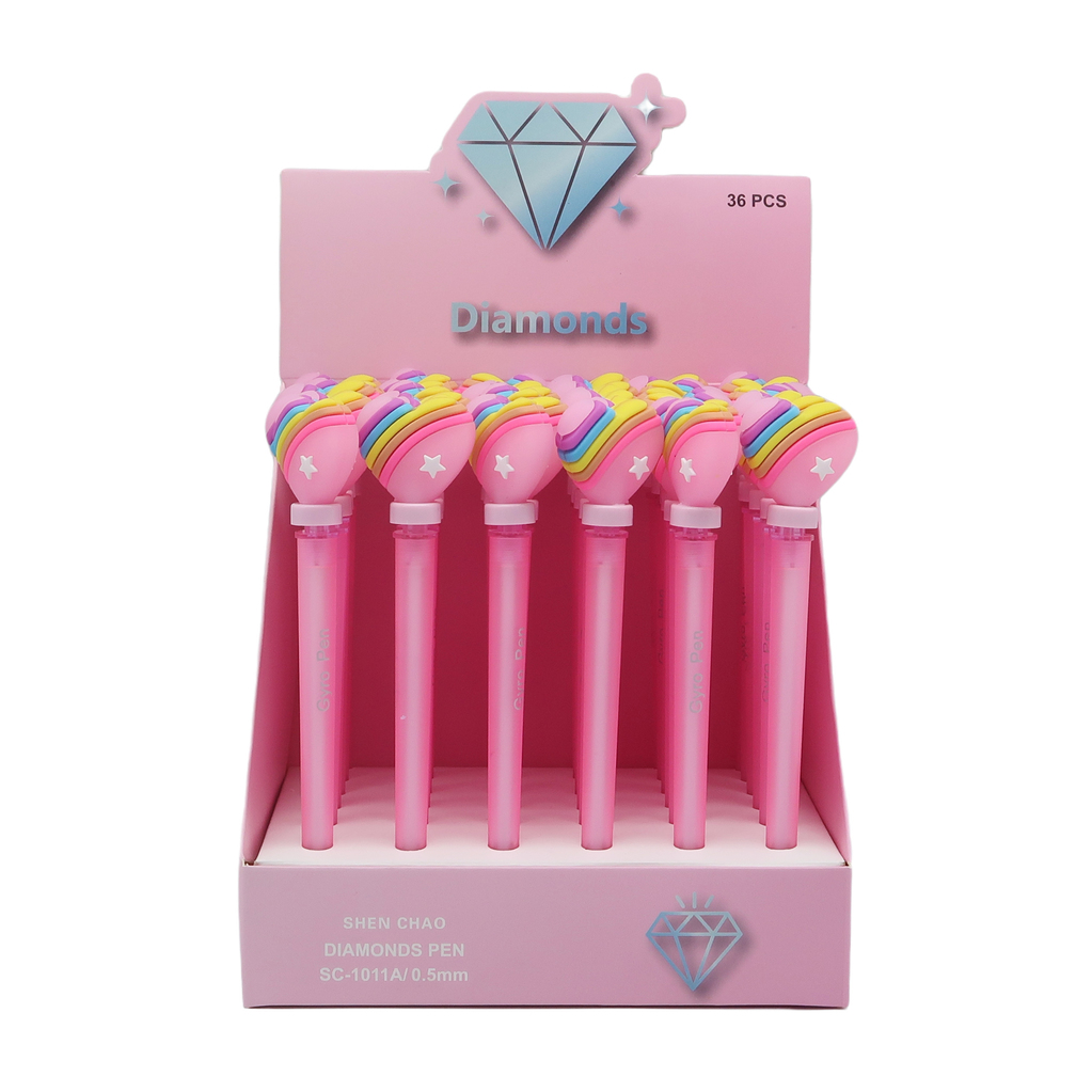 Revolving Pen Rainbow Heart