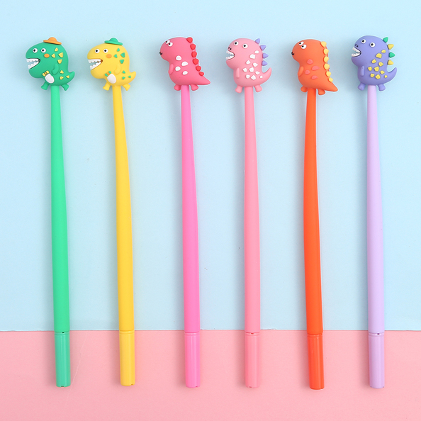 Baby Dinosaur Silicone Fine Tip Pen - 6 Assort