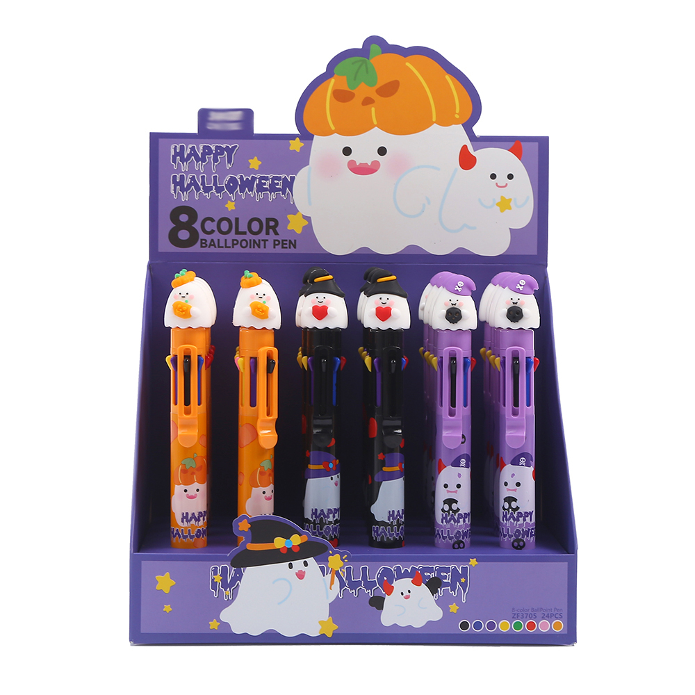Happy Halloween 8 Colour Multicolour Pen - 3 Assorted