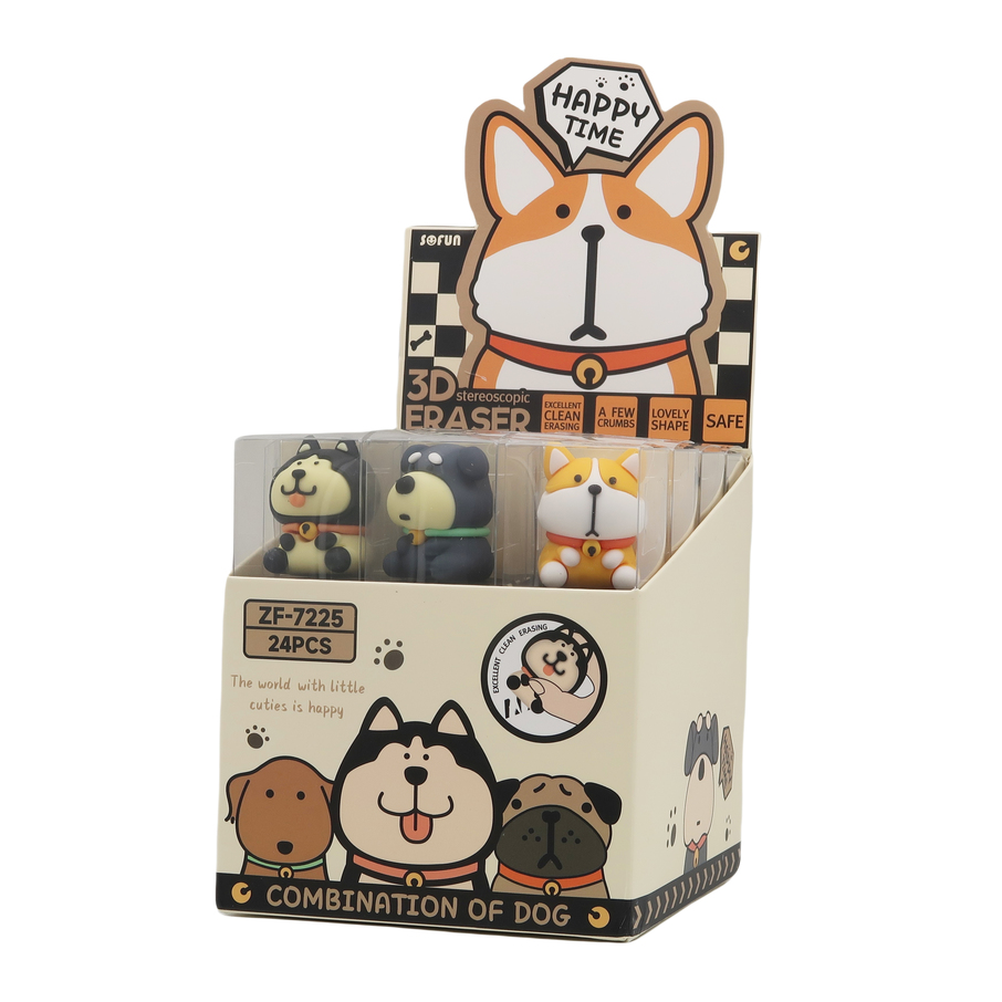 Dog Comination Eraser - 6 Assorted