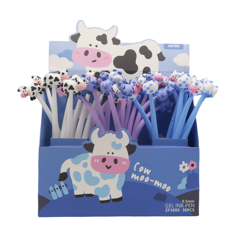 Cow Silicone 0.5 Mm Gel Ink Pen - Black And White Only