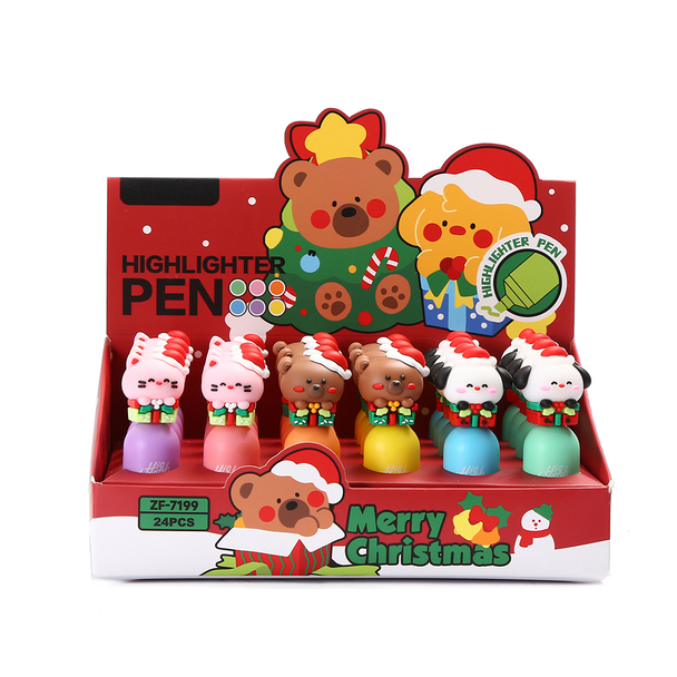 Merry Christmas Animal, Highlighter, 3 Assorted