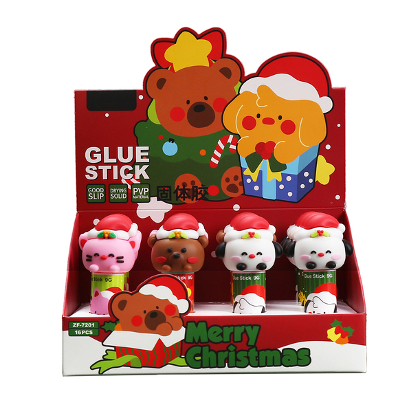 Merry Christmas Animal, Glue Stick, 3 Assorted