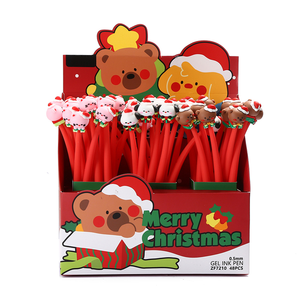 Merry Christmas Animal, Silicon Pen, 3 Assorted