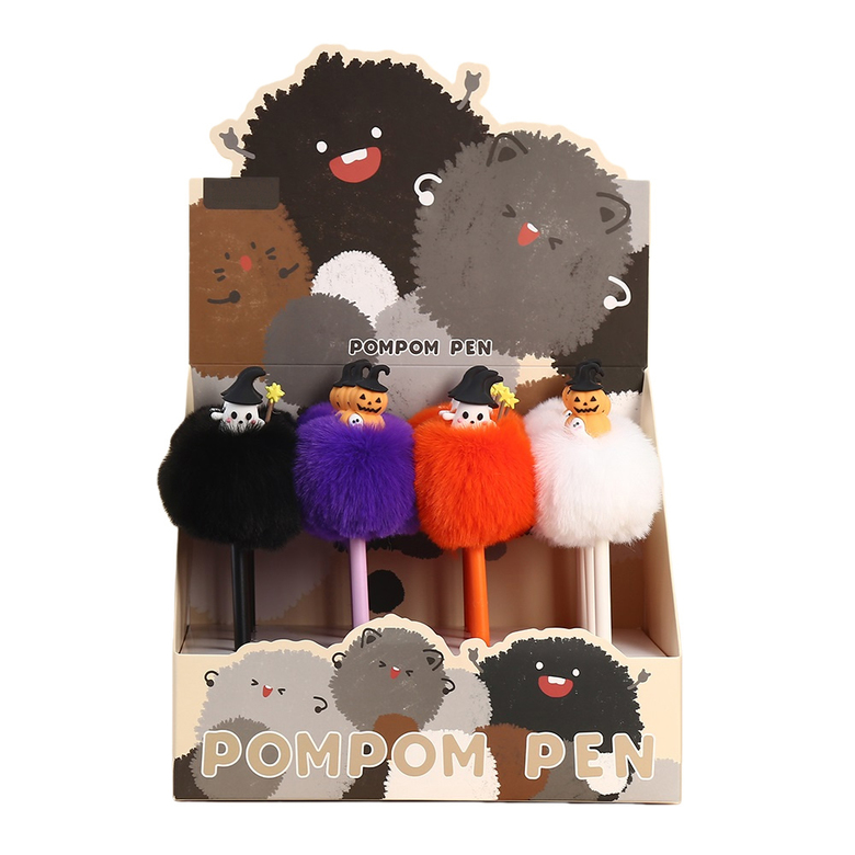 Pompom Pen Halloween Ghost / Pumpkin 
