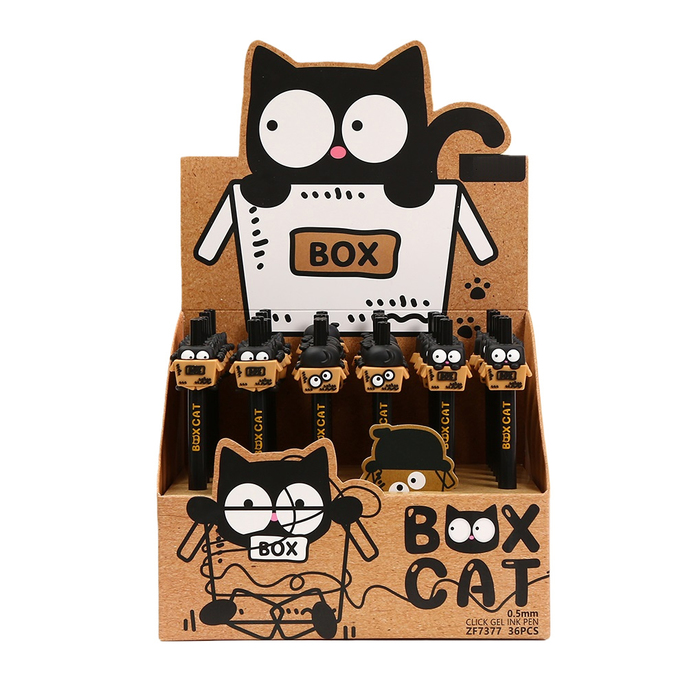 Box Cat Click Gel Pen, 3 Assorted