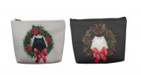  Kim Haskins Christmas Cat Wreath PVC Purse 