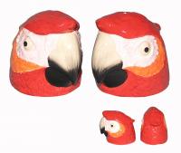  MACAW HEAD SALT AND PEPPER, red 