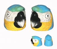 MACAW HEAD SALT AND PEPPER, blue 