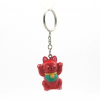  Waving Cat Keychain, Red 